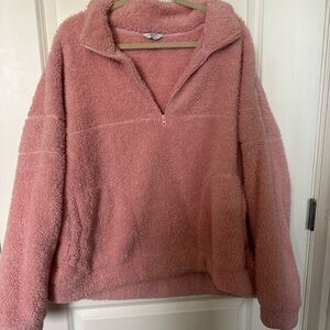 crown & ivy Soft Pink Teddy Jacket